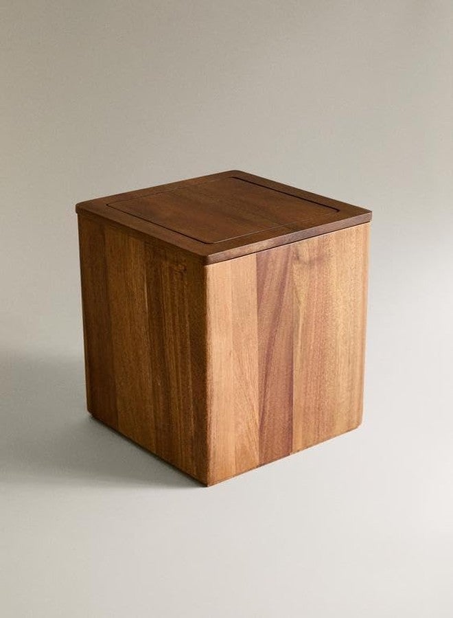 ODEJIA Solid Sheesham Wood Storage Box with Lid | Multipurpose Wooden Container for Kitchen, Home, or Office | Natural Finish, Handcrafted Square Design - Image 1
